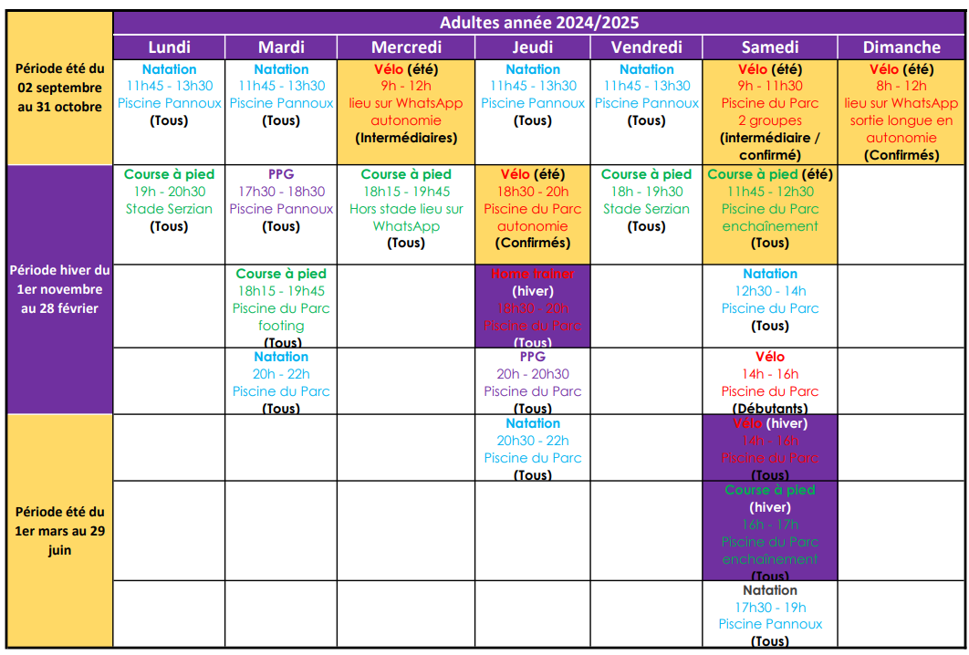 planning adultes 2024-2025